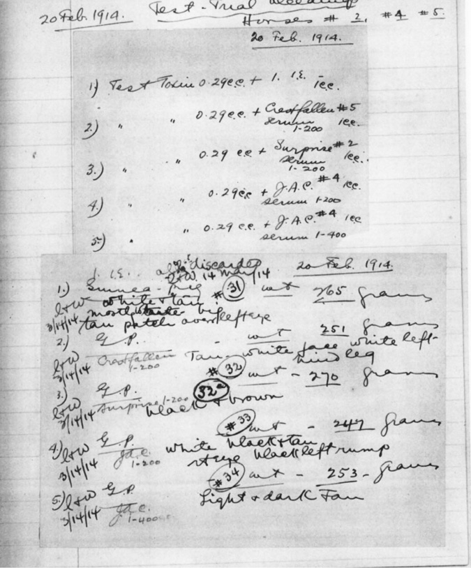 Page from a note pad with hand-written notes