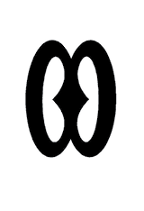 Two circles kept back to back making a diamond at the centre. This is also called the symbol of hope.