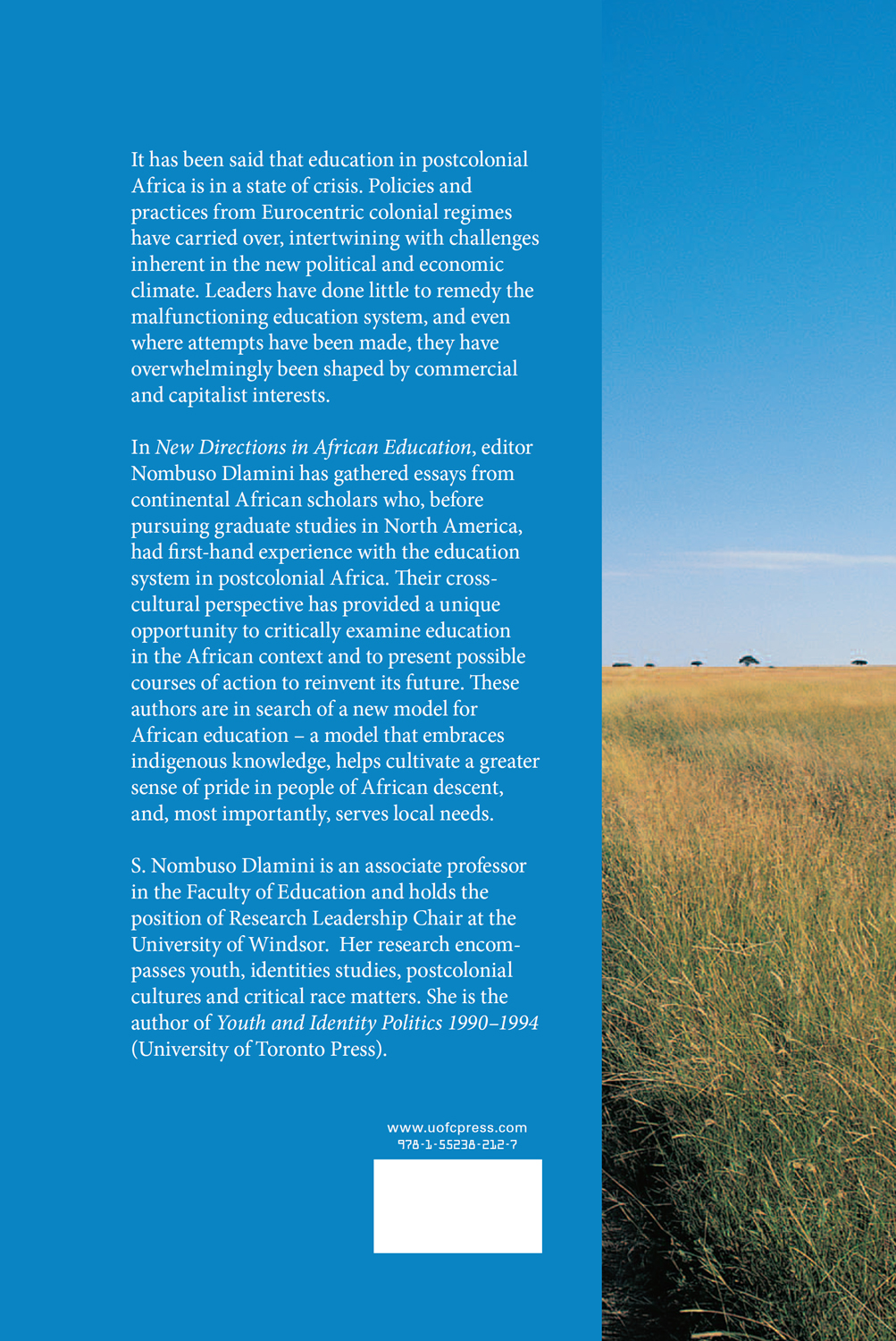The back cover of the book New Directions in African Education