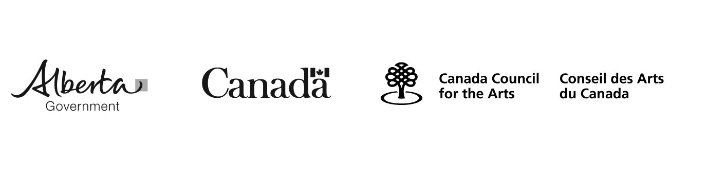 Funder Logos: Alberta government, Government of Canada, Canada Council for the Arts.