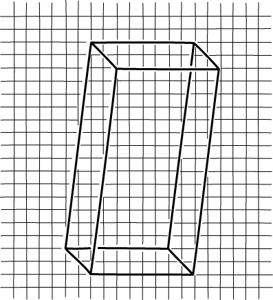 Primitive form of the monoclinic system. A parallelepiped is shown.