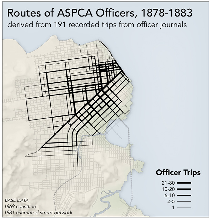 Topographic map of San Francisco overlaid with street grid