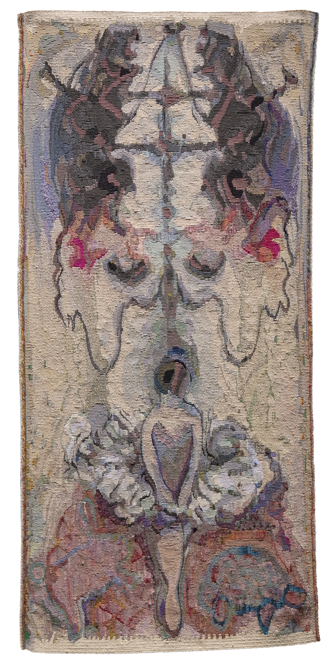 Photo: full textile version of the rats, wolf, ballerina, rabbit, and turtle painting