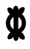 The symbol depicts the seed of wawa tree. Here, the circle is cut by lines. The symbol means symbol of hardiness.