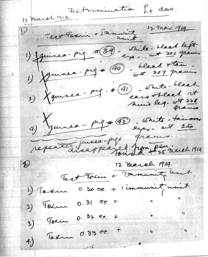 Page from a note pad with hand-written notes