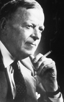 A portrait image of G. A. Gaherty smoking a cigarette.