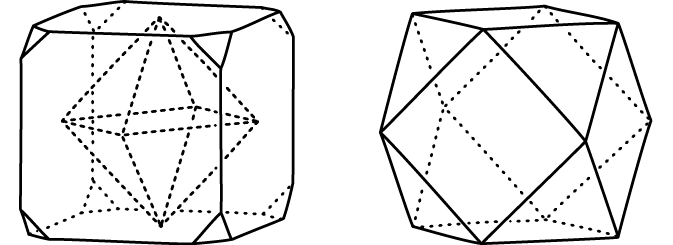 A regular figure is shown with a regular octahedron embedded within it.
