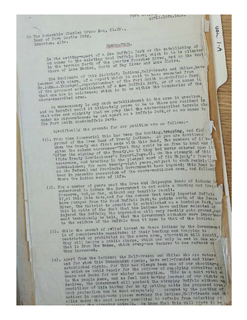 Cover of Archival Document 6.2 - Memorandum signed by John Wylie, Colin Fraser, 16 April 1926