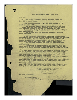 Cover of Archival Document 7.1 - M.J. Dempsey to J.A. McDougal, 17 February 1931